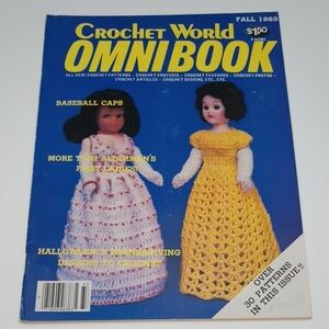 2/$20 VTG Crochet World Omni Book Fall 1983 Pattern Magazine K46383 07189646383